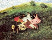Merse, Pal Szinyei Picnic in May Spain oil painting artist